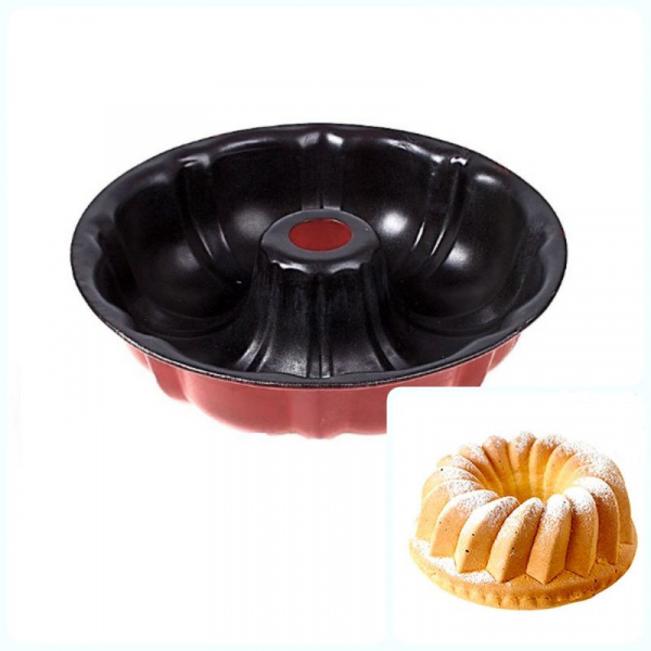 Форма Саварин для выпечки металлическая антипригарная | ∅ 20, 24, 26 см Форма Саварин для выпечки металлическая антипригарная | ∅ 20, 24, 26 см