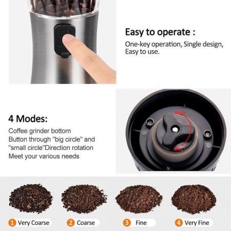 Кофемолка электрическая USB 3 в 1 (измельчитель специй, орехов, перца, зёрен) Кофемолка электрическая USB 3 в 1 (измельчитель специй, орехов, перца, зёрен)