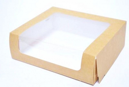 Коробка для торта с окном 19•16•6 см Эклер Крафт Коробка для торта с окном 19•16•6 см Эклер Крафт