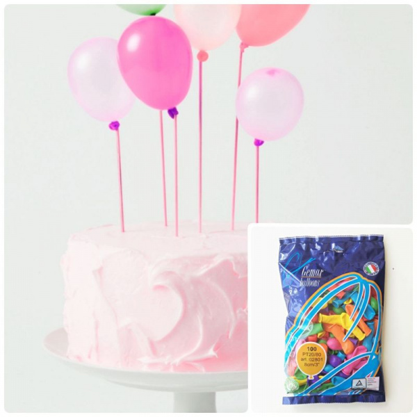 Топпер на торт - мини воздушные шарики | 100 шт. Топпер на торт - мини воздушные шарики | 100 шт.