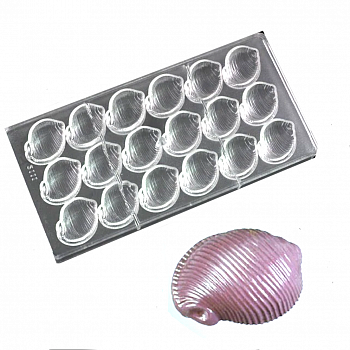 Поликарбонатная форма для шоколада 275*135*24 мм | Ракушки мод.2111 Поликарбонатная форма для шоколада 275*135*24 мм | Ракушки мод.2111