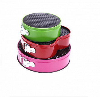 Форма для выпечки металлическая разъёмная керамическое покрытие | Комбо набор 3 шт: 26*26 см, высота 5.5 см Форма для выпечки металлическая разъёмная керамическое покрытие | Комбо набор 3 шт: 26*26 см, высота 5.5 см