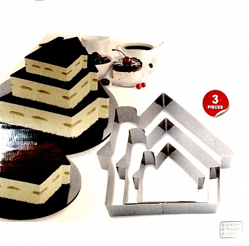 Формы для выпечки стальные Набор 3 шт | Домик (100, 150, 200 мм, высота 45 мм) Формы для выпечки стальные Набор 3 шт | Домик (100, 150, 200 мм, высота 45 мм)