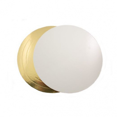 Подложка для торта усиленная Золото/Жемчуг 2х сторон. 3.2 мм, Ø 220 мм