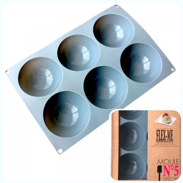 Силиконовая форма 3D для муссовых десертов | Сфера №5-6 фигур ∅80 мм Силиконовая форма 3D для муссовых десертов | Сфера №5-6 фигур ∅80 мм