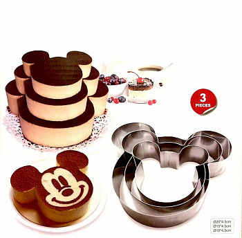 Формы для выпечки стальные Набор 3 шт | Маус (100, 150, 200 мм, высота 45 мм) Формы для выпечки стальные Набор 3 шт | Маус (100, 150, 200 мм, высота 45 мм)