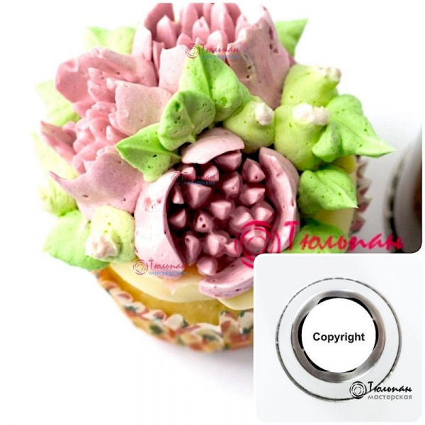 Насадка Малазийский Цветок №202 Полевая Роза | XL размер (Russian Flower Nozzle # 202 - Closed Succulent | XL size | By Tulip Workshop) Насадка Малазийский Цветок №202 Полевая Роза | XL размер (Russian Flower Nozzle # 202 - Closed Succulent | XL size | By Tulip Workshop)