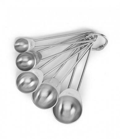 Мерные ложки набор 5 шт из нержавеющей стали для жидких и сухих продуктов 0.75-15 г/мл Мерные ложки набор 5 шт из нержавеющей стали для жидких и сухих продуктов 0.75-15 г/мл