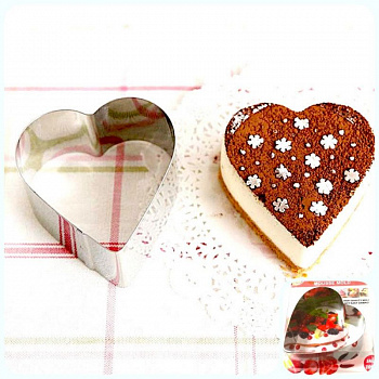 Форма для выпечки и муссов металлическая | мини Сердце (80*80, высота 40 мм) Форма для выпечки и муссов металлическая | мини Сердце (80*80, высота 40 мм)