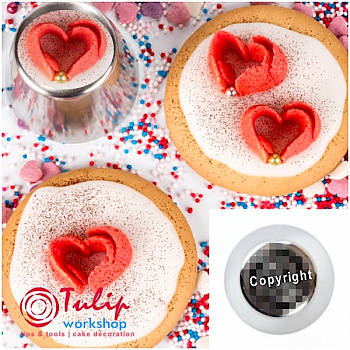 Насадка Сердце №125 | L размер (Russian Pastry Tube #125 - Love | L size | By Tulip Workshop)