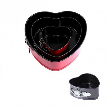 Форма для выпечки металлическая разъёмная антипригарная | Сердца Набор: 20-28 см, высота 5.5 см Форма для выпечки металлическая разъёмная антипригарная | Сердца Набор: 20-28 см, высота 5.5 см