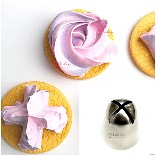 Насадка закрытая звезда №134, 334 | Андреевская Роза (4 луча) - Standard closed star tip #134, 334 | Andrew''s Rose | by Tulip Workshop