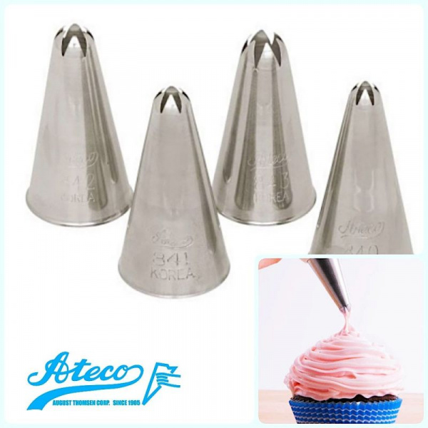 Кондитерская насадка закрытая звезда №840-843 от Ateco | 6 лучей малый размер