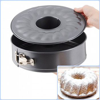 Форма для выпечки металлическая разъёмная антипригарная | Саварин Ø 26 см, высота 6.5 см Форма для выпечки металлическая разъёмная антипригарная | Саварин Ø 26 см, высота 6.5 см