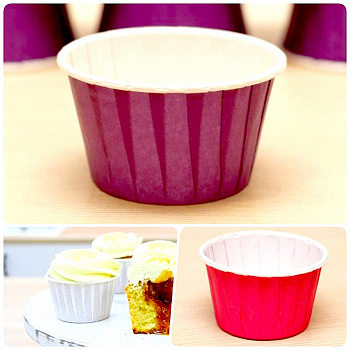 Бумажная капсула усиленная для выпечки капкейков Ø низ 5 см, высота 4 см | 100 шт Цветная