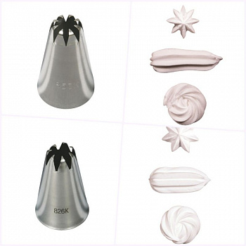 Кондитерская насадка полузакрытая звезда №826K, 853К | средний размер