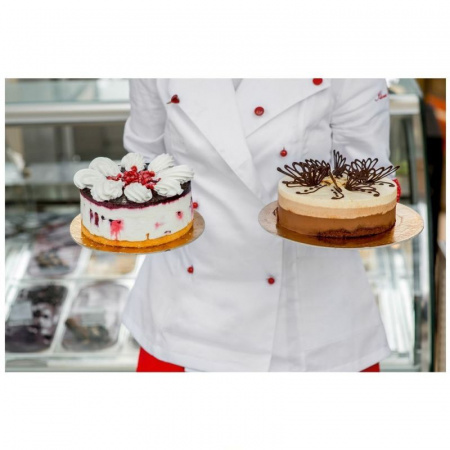 Подложка для торта усиленная Золото/Жемчуг 2х сторон. 3.2 мм, Ø 180 мм