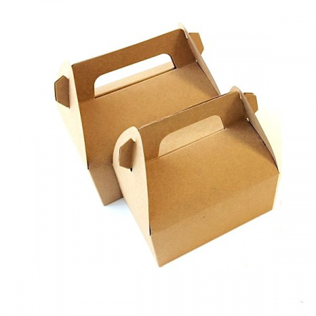 Крафт-коробка с ручками (сундучок) 14*9*7 см | упак. 5-25 шт