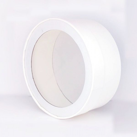 Коробка для выпечки круглая (шайба) 20•8 см Белая (окно, крышка+дно)