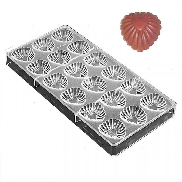 Поликарбонатная форма для шоколада 275*135*24 мм | Сердце фигурн мод.2156 Поликарбонатная форма для шоколада 275*135*24 мм | Сердце фигурн мод.2156