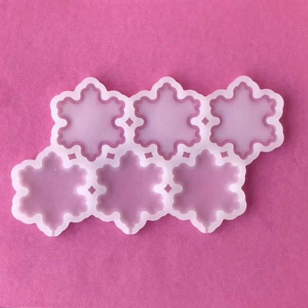 Силиконовая форма для шоколада-мастики-карамели 6 фигур - Снежинка Силиконовая форма для шоколада-мастики-карамели 6 фигур - Снежинка