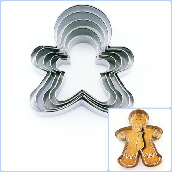 Вырубка стальная Пряничный Человек ∅ 5-8 см | Набор 3-5 фигур Вырубка стальная Пряничный Человек ∅ 5-8 см | Набор 3-5 фигур