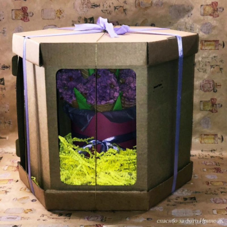 Коробка с окошками 26•26•26 см КРАФТ (Шесть граней, мгк, 3 части) Коробка с окошками 26•26•26 см КРАФТ (Шесть граней, мгк, 3 части)