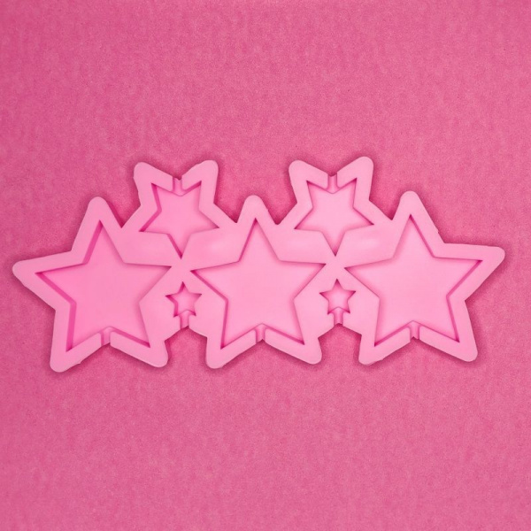 Силиконовая форма для шоколада-мастики-карамели 5 фигур - Звёзды Силиконовая форма для шоколада-мастики-карамели 5 фигур - Звёзды