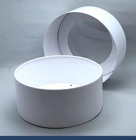 Коробка круглая с Окном (шайба) 145•60 мм Белая (крышка+дно)