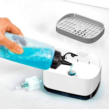 Диспенсер для жидкого мыла с губкой Диспенсер для жидкого мыла с губкой